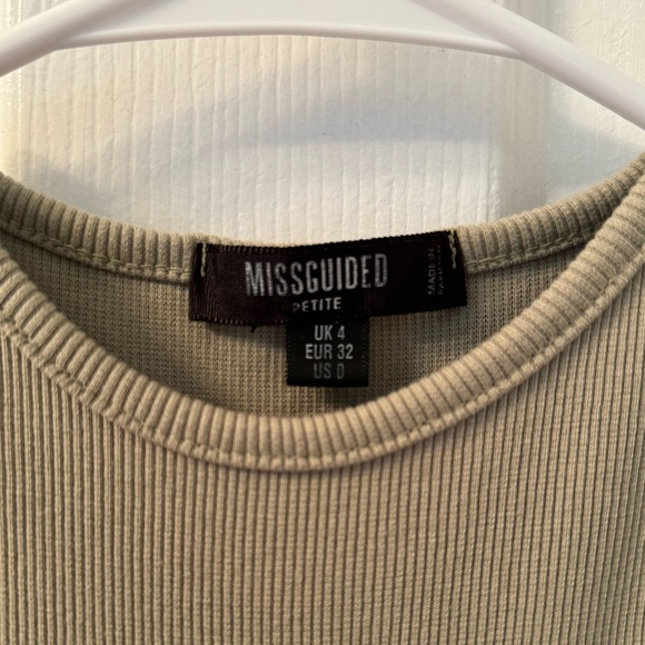 Ribbed Sage Cut-Out Dress - Picture 3 of 6